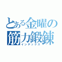 とある金曜の筋力鍛錬（インデックス）