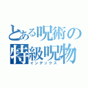 とある呪術の特級呪物（インデックス）