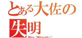 とある大佐の失明（目がぁぁ〜！目がぁぁぁぁあっ！！）