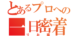 とあるプロへの一日密着（りお編）