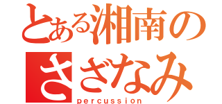 とある湘南のさざなみ（ｐｅｒｃｕｓｓｉｏｎ）