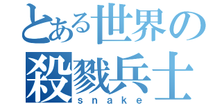 とある世界の殺戮兵士（ｓｎａｋｅ）