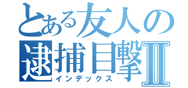 とある友人の逮捕目撃Ⅱ（インデックス）