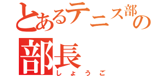 とあるテニス部の部長（しょうご）