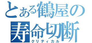 とある鶴屋の寿命切断（クリティカル）