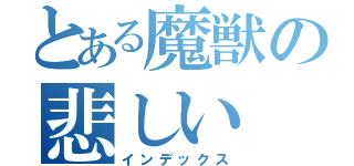 とある魔獣の悲しい（インデックス）