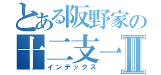 とある阪野家の十二支一巡Ⅱ（インデックス）