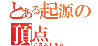 とある起源の頂点（アカムトルム）