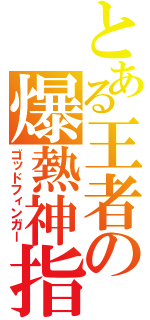 とある王者の爆熱神指（ゴッドフィンガー）