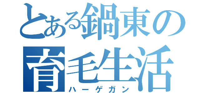 とある鍋東の育毛生活（ハーゲガン）