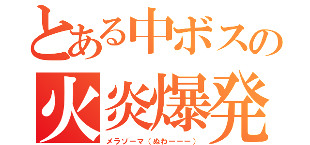 とある中ボスの火炎爆発（メラゾーマ（ぬわーーー））