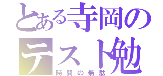 とある寺岡のテスト勉強（時間の無駄）