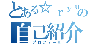 とある☆ｒｙｕｓｅｉ☆の自己紹介（プロフィール）