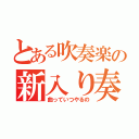 とある吹奏楽の新入り奏者（曲っていつやるの）