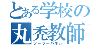 とある学校の丸禿教師（ソーラーパネル）