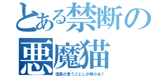 とある禁断の悪魔猫（団長の言うことしか聞かぬ！）