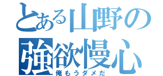 とある山野の強欲慢心（俺もうダメだ）