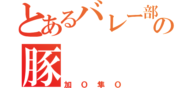 とあるバレー部の豚（加Ｏ隼Ｏ）