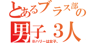 とあるブラス部の男子３人（※ハリーは女子。）