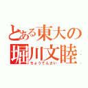 とある東大の堀川文睦（ちょうてんさい）