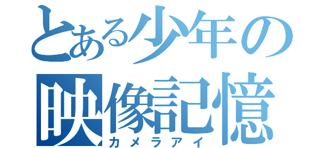 とある少年の映像記憶眼（カメラアイ）