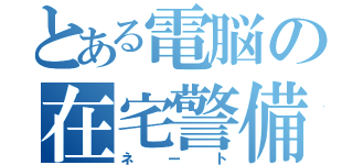 とある電脳の在宅警備員（ネート）