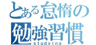 とある怠惰の勉強習慣（ｓｔｕｄｙｉｎｇ）