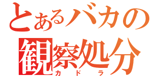 とあるバカの観察処分者（カドラ）