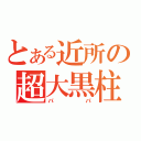 とある近所の超大黒柱（パパ）