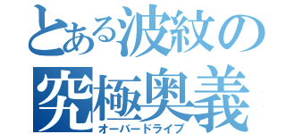 とある波紋の究極奥義（オーバードライブ）