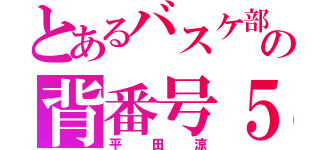 とあるバスケ部の背番号５（平田涼）