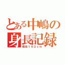 とある中嶋の身長記録（現在１６２ｃｍ）