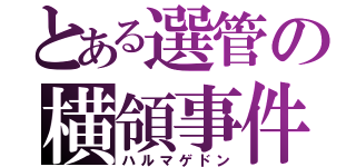 とある選管の横領事件（ハルマゲドン）