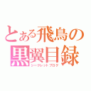 とある飛鳥の黒翼目録（シークレットブログ）