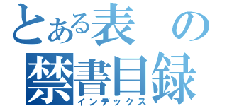 とある表の禁書目録（インデックス）