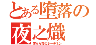 とある墮落の夜之熾（落ちた夜のホーチミン）