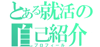 とある就活の自己紹介（プロフィール）