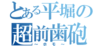 とある平堀の超前歯砲（～ホモ～）