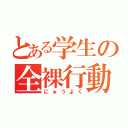 とある学生の全裸行動（にゅうよく）