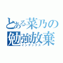 とある菜乃の勉強放棄（インデックス）