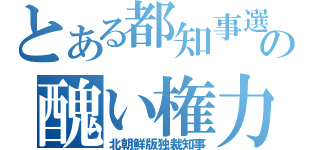 とある都知事選の醜い権力争い（北朝鮮版独裁知事）