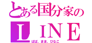 とある国分家のＬＩＮＥグループ（ぱぱ、まま、ひなこ）