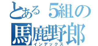 とある５組の馬鹿野郎（インデックス）