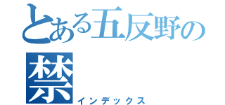 とある五反野の禁（インデックス）