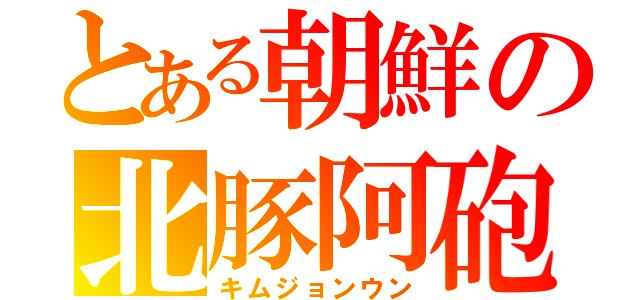 とある朝鮮の北豚阿砲（キムジョンウン）