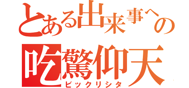 とある出来事への吃驚仰天（ビックリシタ）