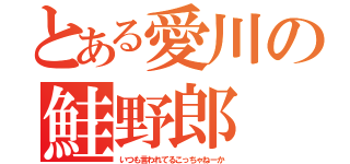 とある愛川の鮭野郎（いつも言われてるこっちゃねーか）