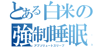 とある白米の強制睡眠（アブソリュートスリープ）