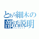 とある細木の部活説明（パンフレット）