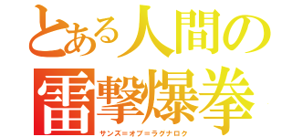 とある人間の雷撃爆拳（サンズ＝オブ＝ラグナロク）